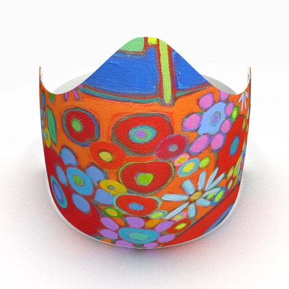 QUALITY BREATHABLE KIDS MASK - FLOWER POWER - Picture 1 of 3